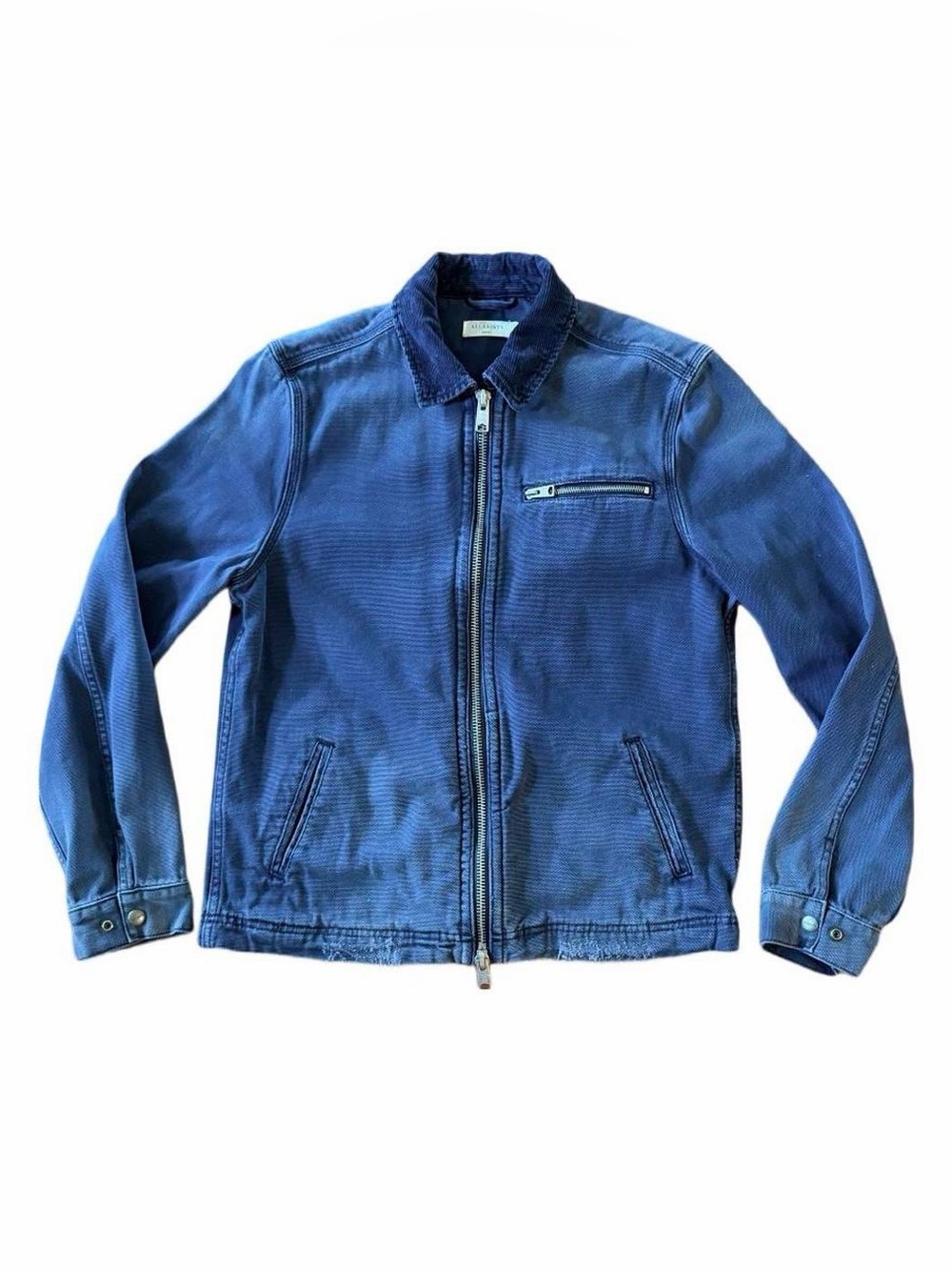 AllSaints Rothwell Blue Canvas Workwear Jacket S